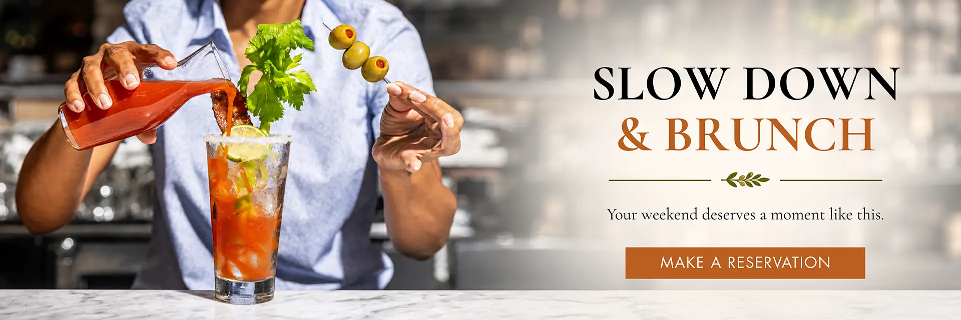 Slow down & brunch. Your weekend deserves a moment like this. Make a reservation.