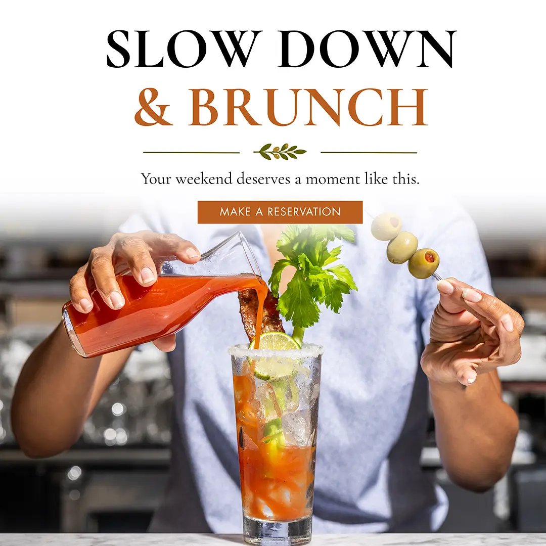 Slow down & brunch! Your weekend deserves a moment like this; Make a reservation.