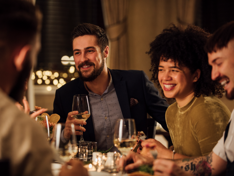 A group dining together at Brio