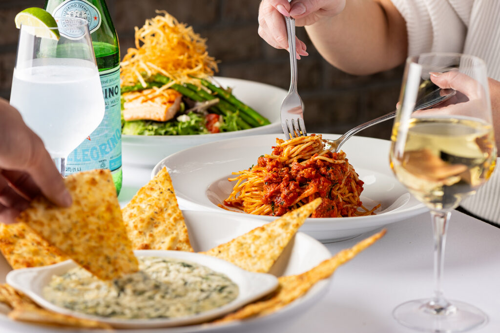 Spinach and Artichoke Dip with Spaghetti